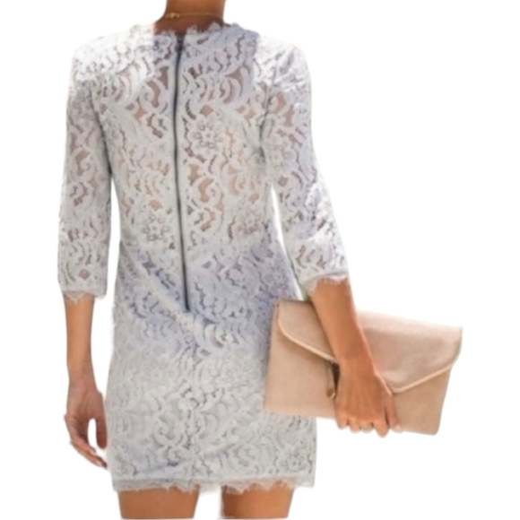 VICI Shift Dress Gray Cotton Lace Eyelet Embark In Style Women's Small High Neck - Picture 7 of 15